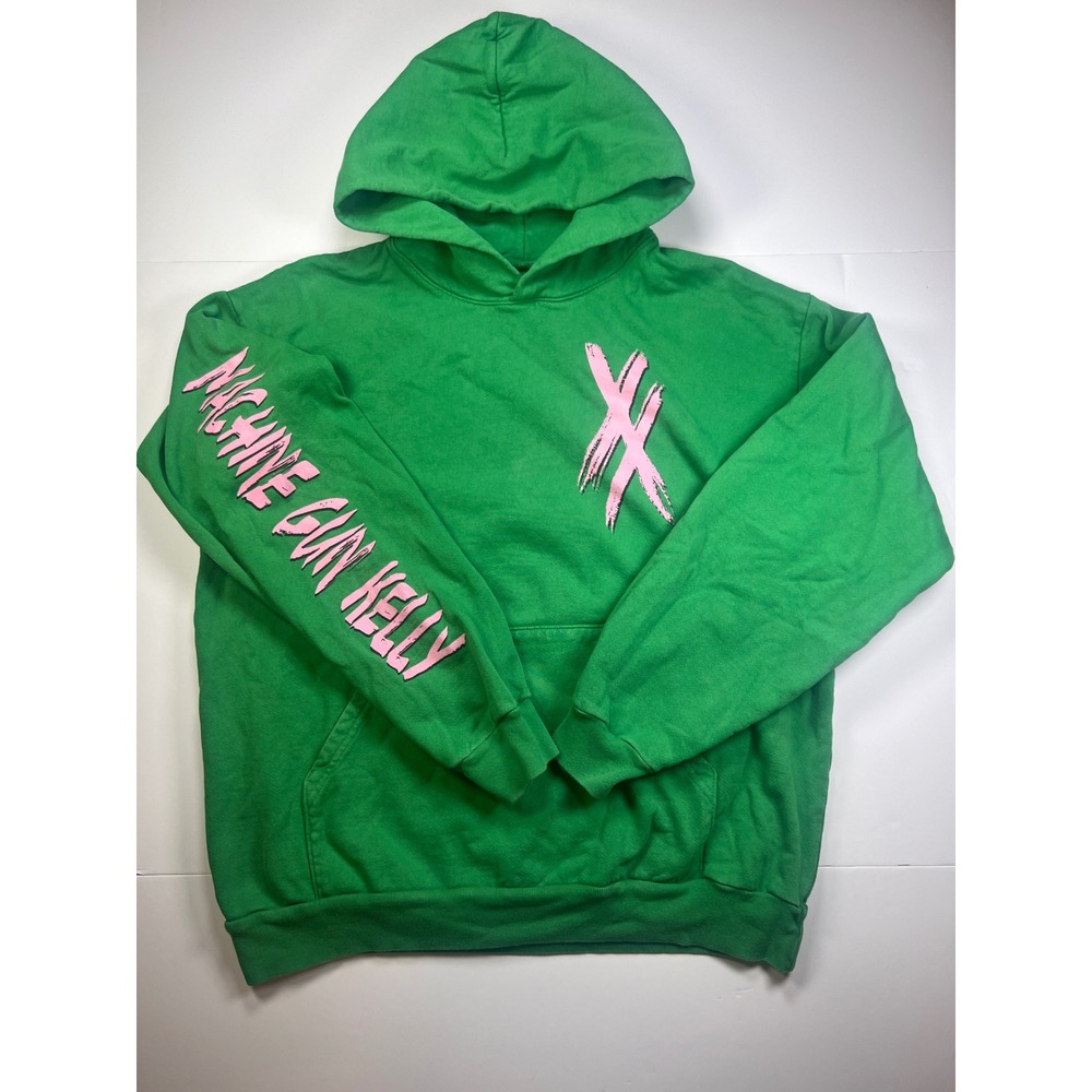 Machine Gun Kelly Hoodie MenXL Green Pink Graphic Tour Merch Pullover Sweatshirt
